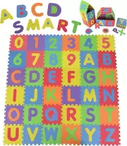36 Pieces Kids Foam Puzzle Floor Play Mat, 12X12 Inch (36 Sq.Feet Coverage) Extr