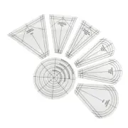 10 Pcs Clear Patchwork Ruler Quilting Ruler Regular Plate Templates for Sewing