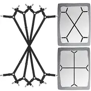 Bed Sheet Clip Straps - 2 Way Adjustable Crisscross Sheet Corner Holder Straps Gripper Elastic Sheet Band Mattress Straps Fasten Suspenders