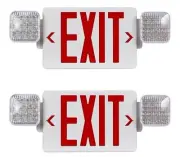 Red Exit Sign with Emergency Light, Two Adjustable Square Head,Exit Sign with...