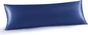 Satin Silk Body Pillow Pillowcase for Women and Men, Premium and Silky Black Long Body Pillow Case Cover with Envelope Closure (Navy Blue)