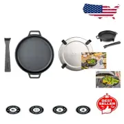 Durable 9-Inch Cast Iron Skillet with Trivet - Perfect for Pizza Ovens & BBQs