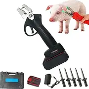 Electric Livestock Tagging Tool - Cordless Ear Tag Plier for Easy Livestock Tag Installation - Strong Springback Force, Battery Powered Supply(B,Battery*1)