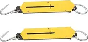 [Abaodam] 2pcs Mechanical Hanging Scale Portable Luggage Fish Weighing Scale with Hook Stylish Yellow Design for Accurate Measurements Household Travel Outdoor Activities