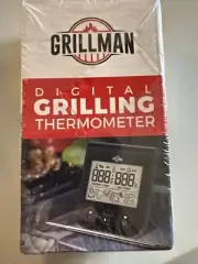 Grillman Digital Meat Thermometer with Leave-in Stainless Steel Probe and Timer