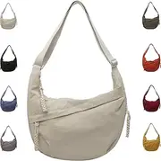 [Generic] Limorence Crossbody Bag, New Arisefrom Women's Fashion Plain Color Nylon Crossbody Bag, Crossbody Crescent Crossbody Bag