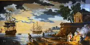 "Port" Printed Needlepoint Tapestry Canvas Collection D'art 13978