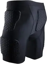 Men’s Padded Shorts Compression Short Hip Protective Underwear for Football Soccer Basketball Baseball Hockey Rugby Paintball Snowboard Skate Lacrosse