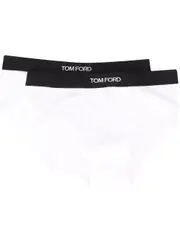 [Tom Ford] Tom Ford-Set Da 2 Slip In Cotone Con Elastico Logato-Uomo S