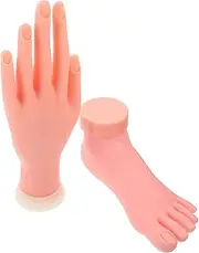 CTIRCHIU 2pcs Nail Art Practice Model Flexible Left Hand Left Foot Fake Manicure Display Lightweight Training Tools for Beginners Professionals for Salon Use and Nail Art Practice