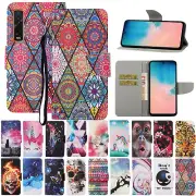 For Oppo A3S A12E A52 A72 A31 Find X2Pro Reno4 Painted Leather Wallet Cover Case