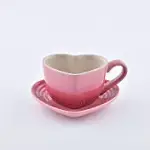 LE CREUSET 愛心馬克杯盤組 220ML 薔薇粉 茶杯 茶杯組