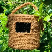 Bird Natural Coconut Coir Rope Bird Nest House Hut Cage Feeder Supply Toy Canary