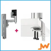 Atdec Single Monitor Arm HeavyDuty F Clamp - Silver