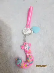 Claire's Kid's Unicorn Key Chain With Heart Monogram Initial " J ' New