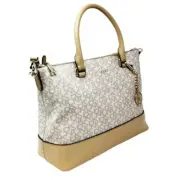 DKNY Tan Signature “Bryant” Satchel Bag, Gold Hardware, NWT!!