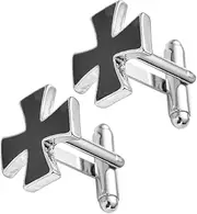 [CATIEBYE] 1 Pair Elegant Cross Cufflinks for Men Stylish Accessory for Business Suits Weddings and Special Occasions for Anniversaries and Birthdays