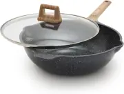 Arte 5.1QT 12” Wok, Healthy Ceramic Nonstick, Induction Suitable, Non Toxic PFAS