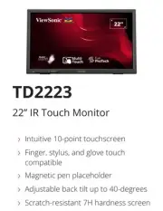 TD2223 22 Inch 1080p 10-Point Multi IR Touch Screen Monitor with Eye Care HDM...