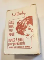 Vintage MILADY Jumbo Cold Wave End Paper. Great Display Piece Movie/Stage Prop