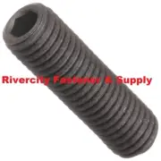 (5) 7/16-14x2-1/2 Socket Set Screw Cup Point Steel Grub Screws 7/16x14x2.5