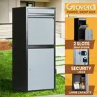 Groverdi Parcel Post Letter Box Package Drop MailBox Security Lock Storage Grey