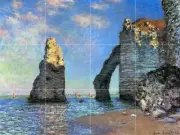 The Cliffs at Etretat Tile Mural Kitchen Bathroom Wall Backsplash Art 24x18