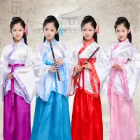 在飛比找蝦皮購物優惠-中國新年兒童古著七仙女公主裙古箏表演服古代唐裝漢服貴妃女孩古