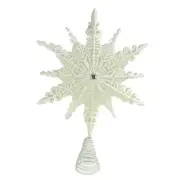 Ancient High Shine Star Tree Top, White, 11-inch