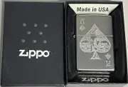 ZIPPO 2020 ACE OF SPADES GOTH DESIGN STREET CHROME LIGHTER SEALED IN BOX A261