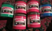 x5 Speedball Fabric Screen Printing Ink 8 oz, Colors: 4 Red, 1 Blue, 1 Green