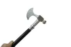 Silver Finish Metal Axe Head Handle Wooden Walking Cane-Walking Stick-Cane gift