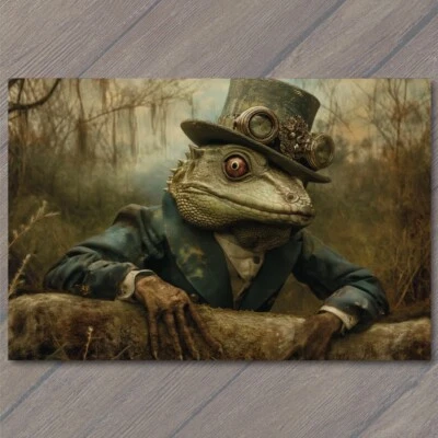 FLATCARD Lizard King Forest Guardian Hat Strange Unusual Weird Steampunk