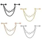Helix Piercing Industrial Chain Earring Cartilage Double Piercing Stud Party