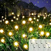 Solar Powered Firefly Lights, 8 Pack 6 LED Solar Garden Lights, Waterproof Solar Swaying Fairy Lights Bulbs, Christmas Lights Decorative for Yard Landscape Garden Patio & Outdoor Decor, Warm Light