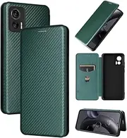 Non-Slip Carbon Fiber case Compatible with Motorola Moto G14 Edge 30 Neo Lite PAYF0010IN Leather Cover Fashion Wallet Clip Magnetic housing (Motorola Edge 30Lite,Green)