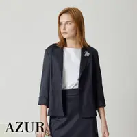 在飛比找momo購物網優惠-【AZUR】舒適棉麻透氣西裝短版外套
