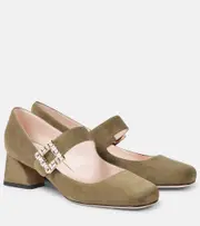 [Roger Vivier] Roger Vivier Trés Vivier 45 suede pumps AU 5 green