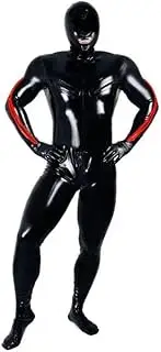 [DAIJES] Latex Natural Rubber Full Body Hooded Black Catsuit Open Mouth Unisex Bodysuits