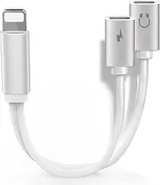 FazeeXone 2in1 Dual Headphone Adapter Audio Charger Dongle Splitter for All iOS Phones 14/13/12/11/Pro/Pro Max/Mini/X/XS/8/7/6.