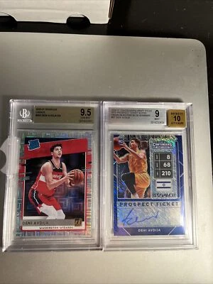 DENI AVDIJA PANINI PRIZM DP BLUE SHIMME 2/15 ROOKIE BGS 9 Auto BGS 10+Deni 9.5