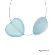 1PC Sea Blue Chalcedony Puffy Heart Pendant Bead ap. 16mm #59083
