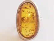 BALTIC AMBER 100% 925 STERLING SILVER RING GORGEOUS NATURAL Amber 8.5gr SZ 8