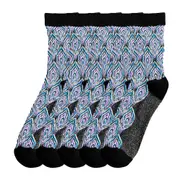ANYSOX 5 Pairs Size 5-9 Grey Black Abstract Long Socks Retor Luxury Autumn Winter Peacock Feather Pattern Style With Soken Chaussette Femme