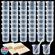 Coopay 50 Pack 50ml/1.7oz Plastic Beakers Epoxy Mixing Cups, Plastic Graduate