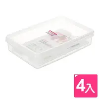 在飛比找momo購物網優惠-【真心良品】艾樂扁型保鮮盒3L(4入)