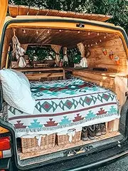 Peel Forest Picnic Blanket Rugs Aztec Tribal Throws for Home and Outdoors Vanlife (50“X60”)…