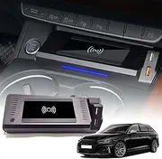 Car Wireless Charger for Audi A4 / S4 / A5 / S5 (2017-2021), RS4 (2019-2021), RS5(2017-2021) Center Console Accessories,15W Fast Charing Plate, Au-di Owners