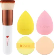 Foundation Brush with Makeup Sponges Makeup Cosmetic Puff Use for Dry and Wet