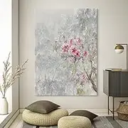Hand-Painted Oil Painting - Modern Large Size Wall Art Abstract Botanical Flowers Landscape Texture Painting,Sofa Background Living Room Bedroom Home Decorations,As Shown,110 X 180 Cm(44"X72")